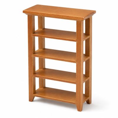 LUOZZY Mini Wooden Bookcase Dollhouse Furniture Doll House Book Shelf Decor