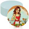 CALCA 11.8in Sublimation Cutting Board Blanks Round Tempered Glass Cutting Board Anti Slip Scratch Resistant Cutting Boards with White Coating, Textured Surface 20pcs/ctn view 1