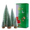 Bottle Brush Christmas Trees 5Sizes Mini Christmas Trees Small Christmas Trees Mini Pine Trees Desktop Miniature Christmas Trees with Snow and Wooden Base for Crafting Decorations (Plant Green) view 1