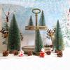 Bottle Brush Christmas Trees 5Sizes Mini Christmas Trees Small Christmas Trees Mini Pine Trees Desktop Miniature Christmas Trees with Snow and Wooden Base for Crafting Decorations (Plant Green) view 3