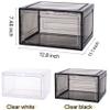 Attelite Large Clear Shoe Box Organizer,Plastic Stackable Shoe Storage Box with Magnetic Door, Large Clear Door Shoe Containers for Display Sneakers, Easy AssemblyBlack view 2