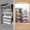 Attelite Large Clear Shoe Box Organizer,Plastic Stackable Shoe Storage Box with Magnetic Door, Large Clear Door Shoe Containers for Display Sneakers, Easy AssemblyBlack view 4