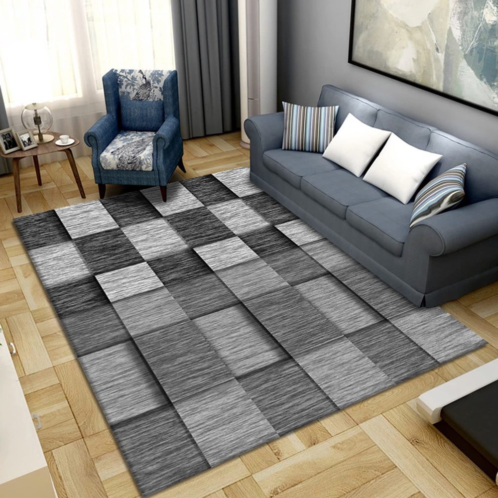 GRAPKS Grey Hallway Rug Runner, Long Carpet Runners for Entryway, Corridor, Kitchen Floor Non-Slip Mat 100cm/1.5m/2m/2.5m/300cm/350cm/4m/5m/6m Length (Size : 2.6 ft x 4.9 ft)