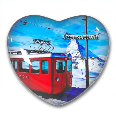 Switzerland Zermatt Gornergrat Observation Deck Fridge Magnets Sticker Kitchen Refrigerator Decoration Magnet Gift Heart Shape