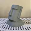 Moai Easter Island Head 3D Printed Statue Planter - Grey Tiki Island Plant Pot view 2