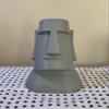 Moai Easter Island Head 3D Printed Statue Planter - Grey Tiki Island Plant Pot view 3