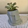 Moai Easter Island Head 3D Printed Statue Planter - Grey Tiki Island Plant Pot view 4