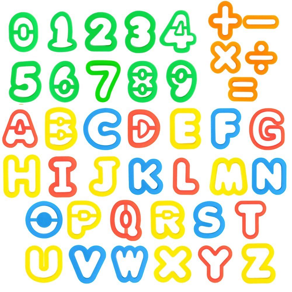 Pecopcock Kids Letter Molds Numeral Molds Tools Set for Preschool cognition Creative Cutting (41 Pieces)