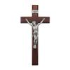 12" Cherry Finished Crucifix with Antique Pewter Figure view 1