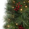 4 ft B/O Potted Cascade Pine Tree. 100 Tips, 100 Warm White LED Lights, Plastic Pot (3 x D Batteries not Included), 6/18 Hours On/Off Timer Function view 2