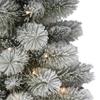 3.5 ft B/O Potted Flocked Norwegian Pine Tree, 91 Tips, 50 Warm White LED Lights (3 x AA Batteries not Included), 6/18 Hours On/Off Timer Function view 2