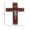 10" Dark Cherry Sick Call Crucifix with Antique Pewter Figure view 2
