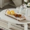 Decorative Natural Wood Serving Board Tray with Rope Handles, Wooden Charcuterie Platter, Cheese and Cracker Tray, Acacia Wood Kitchen Counter Tray view 2