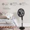 Comfort Zone Smart WiFi Oscillating Stand Fan, 18 inch, 3 Speed, Wall-Mountable, Voice Control, Full-Function Timer, Adjustable Stand up to 53 inches, Tri-Curve Technology to Reduce Noise, CZST180SBK view 2
