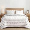 DURLENGEN White Quilt Set Queen Size 3Pcs,Bohemian Design with White & Black Geometric Pattern Printed on White, All Season Lightweight Bedspread Coverlet Sets(Queen 90x96,Boho White) view 1
