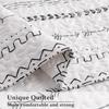 DURLENGEN White Quilt Set Queen Size 3Pcs,Bohemian Design with White & Black Geometric Pattern Printed on White, All Season Lightweight Bedspread Coverlet Sets(Queen 90x96,Boho White) view 3