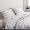 DURLENGEN White Quilt Set Queen Size 3Pcs,Bohemian Design with White & Black Geometric Pattern Printed on White, All Season Lightweight Bedspread Coverlet Sets(Queen 90x96,Boho White) view 4