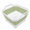 2.4 Gal(9L) Collapsible Dish Basin with Drain Plug, Space Saving Outdoor Multiuse Foldable Sink Tub, Dishpan, Kitchen Storage Tray for Camping, Vegetable Washing, RV (Green) view 1