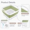 2.4 Gal(9L) Collapsible Dish Basin with Drain Plug, Space Saving Outdoor Multiuse Foldable Sink Tub, Dishpan, Kitchen Storage Tray for Camping, Vegetable Washing, RV (Green) view 3