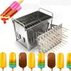 30PCS Stainless Steel Popside Molds Kit Ice Pop Makers with Rack,Portable Silver Commercial Ice Pop Molds Ice Cream Maker Mold Stick Holder w/Cleaning Brush & Wooden Sticks view 1
