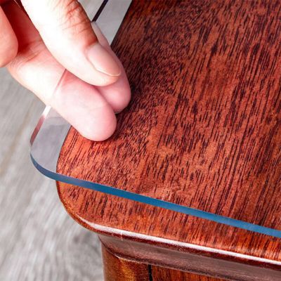 Royhom Clear Table Protector 46 x 66 Inch- 2mm Thick Plastic Table Cover, Clear Table Cover Protector Rectangle, Waterproof PVC Desk Mat for Coffee Table, Writing Desk, Dining Room, Dresser