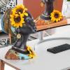 African Art Sculptures Modern African Women Statues Room Decor,Resin African Figurines Black African American Bust Statue,Suitable for Living Room Desktop Entrance Decor african decorations for home view 4