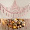 Stuffed Animal Storage Hammock Corner with LED Light - Toy Hanging Organizer Plushie Net - Pink Room Decor for Teen Girls - Cute Bedroom Aesthetic Nursery Kids Baby Toddler view 1