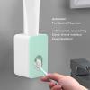 Automatic Toothpaste Dispenser, Wall Mounted Easy Install Toothpaste Squeezer for Kids Family Bathroom Green ABS view 4