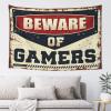 Tapsterys Wall Beware of Gamers Tapestry Bed Room. Decorations Mens Decor for Home (Size : 100X150CM) view 1