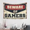 Tapsterys Wall Beware of Gamers Tapestry Bed Room. Decorations Mens Decor for Home (Size : 100X150CM) view 2