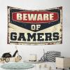 Tapsterys Wall Beware of Gamers Tapestry Bed Room. Decorations Mens Decor for Home (Size : 100X150CM) view 4