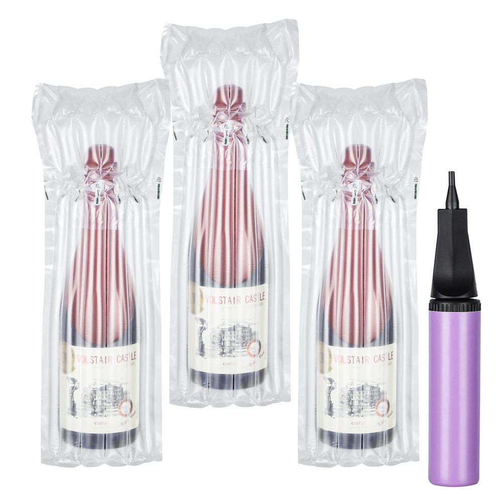Kivsty 50Pcs Wine Bags for Travel, Wine Bottles Shipping Wrap Bubble Bags