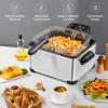 ORALNER Deep Fryer with Basket, Electric Deep Fryer w/View Window, 3 Frying Baskets, Cool Touch Handle, 21-Cup/5.3Qt Oil Fryer w/Timer, Adjustable Temperature, Home Deep Fat Fryers, Silver (5.3 QT) view 2