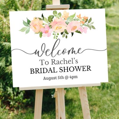 Custom Bridal Shower Sign, Personalized Bridal Shower Welcome Yard Sign for Indoor and Outdoor Use, 24" W x 18"H (Bridal Shower Design A)