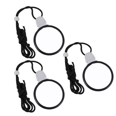 3pcs Hanging Portable Reading Magnifiers Lanyard for Seniors Convenient for Jewelry Maps and Detailed Inspection