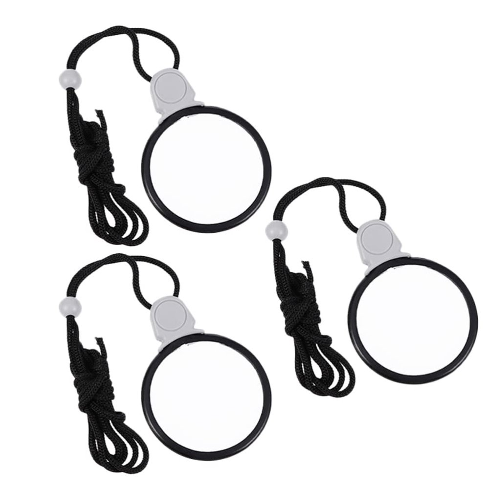 3pcs Hanging Portable Reading Magnifiers Lanyard for Seniors Convenient for Jewelry Maps and Detailed Inspection