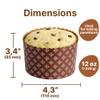 12 oz Easter Bread Forms Paska Mold Kulich |12 pcs| Easter Bread Paper Mold Panettone Paper - Panettone Paper Baking Molds Universal Brown Design view 2