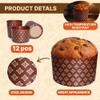 12 oz Easter Bread Forms Paska Mold Kulich |12 pcs| Easter Bread Paper Mold Panettone Paper - Panettone Paper Baking Molds Universal Brown Design view 4