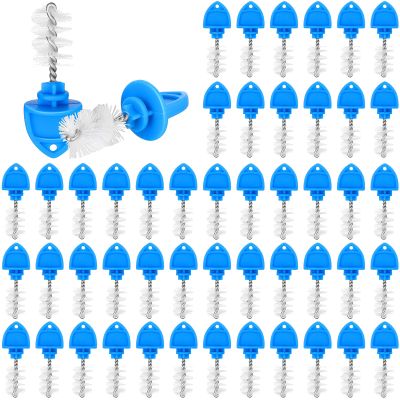 Nuenen 50 Pack Beer Plugs Tap Brush Beer Faucet Cleaning Plug Hygiene Brush Draft for Restaurant Home Party Bar(Blue)