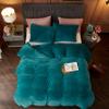 Ivellow Velvet Flannel Duvet Cover King Size Peacock Blue Duvet Cover King Velvet Comforter Cover Set Ultra Soft Breathable Cozy Velour Duvet Cover Solid Luxury Bedding Set Zipper Closure Corner Ties view 2