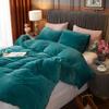 Ivellow Velvet Flannel Duvet Cover King Size Peacock Blue Duvet Cover King Velvet Comforter Cover Set Ultra Soft Breathable Cozy Velour Duvet Cover Solid Luxury Bedding Set Zipper Closure Corner Ties view 3