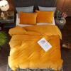 Ivellow Velvet Flannel Duvet Cover King Size Gold Comforter Cover Set Ultra Soft Breathable Cozy Velour Solid Luxury Bedding Set Zipper Closure Corner Ties view 2