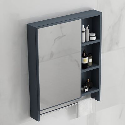 Wall Mount Bathroom Mirror Cabinet Medicine Cabinet Hanging Cabinet with Mirror Door Bathroom Wall Mirror Cabinet 21.6 * 29.4 INCH Blue/White Aluminum Alloy (Color : Blue, Size : 21.6 * 29.4 inch)