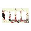 Flower Blossom 4 Gang Quad Rocker Light Switch Cover Plate Decorative Electrical Faceplate for Bathroom Home Bedroom Decorate Jumbo Size Screwless 8.3" x 4.6 view 1