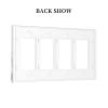 Flower Blossom 4 Gang Quad Rocker Light Switch Cover Plate Decorative Electrical Faceplate for Bathroom Home Bedroom Decorate Jumbo Size Screwless 8.3" x 4.6 view 4