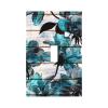 Turquoise Teal Blue Flower 1 Gang Light Switch Plate Decorative Single Toggle Wall Plate Cover Electrical Switchplate Faceplate for Bathroom Bedroom Room Decorate 5" x 3 Jumbo Size view 1