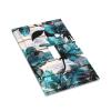 Turquoise Teal Blue Flower 1 Gang Light Switch Plate Decorative Single Toggle Wall Plate Cover Electrical Switchplate Faceplate for Bathroom Bedroom Room Decorate 5" x 3 Jumbo Size view 3