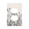 Electrical Duplex Outlet Cover Wildflower Botanical Decorative 1 Gang Device Receptacle Plug Wall Plate White Black Floral Flower Plant Herbs Sage Leaves Decorative Bathroom Accessories Decor view 1