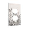 Electrical Duplex Outlet Cover Wildflower Botanical Decorative 1 Gang Device Receptacle Plug Wall Plate White Black Floral Flower Plant Herbs Sage Leaves Decorative Bathroom Accessories Decor view 2