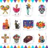 30 pcs Day of The Dead Foil Swirls Decorations Halloween Sugar Skull Flowers Ceiling Hanging Swirls Dia de Los Muertos Party Favors Supplies for Halloween Birthday Skull Mexican Party (Novel Style) view 2